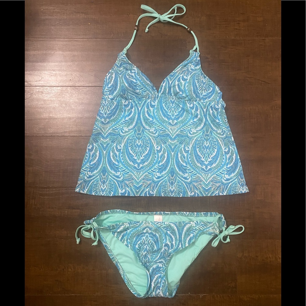 Bisou Bisou Blue and White Bikini Set